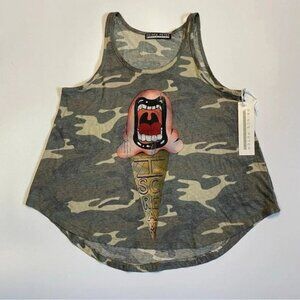 NWT XS Camo Print Graphic Tank Prince Peter Collection I Scream Ice Cream